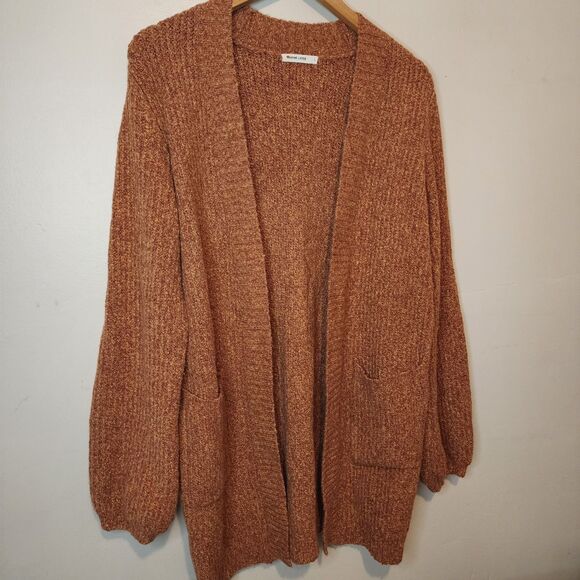 Marine Layer Ontario Cardigan Sweater Long Rust Women Size Large Pockets - Picture 2 of 11